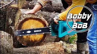 Bosch AKE 40S - Tested on a few large logs - ferastrau electric, Electric Chainsaw