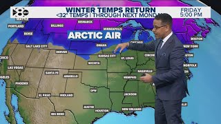 DFW Weather: Temperatures warming, but another arctic blast in store next week