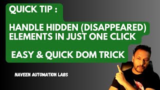 Handle Hidden (Disappeared) Elements In Just One Click - Easy & Quick DOM Trick