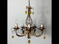 Italian Murano Glass Gilt Chandelier