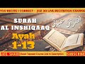 Surah Al Inshiqaq : Ayah 1-13 With #tajweed  | Al Quran Hayati #juz30 #juzamma #inshiqaq