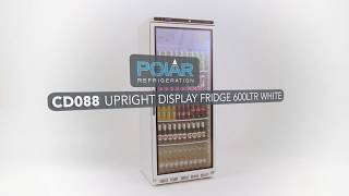 Polar Upright Display Fridge 600Ltr White (CD088)