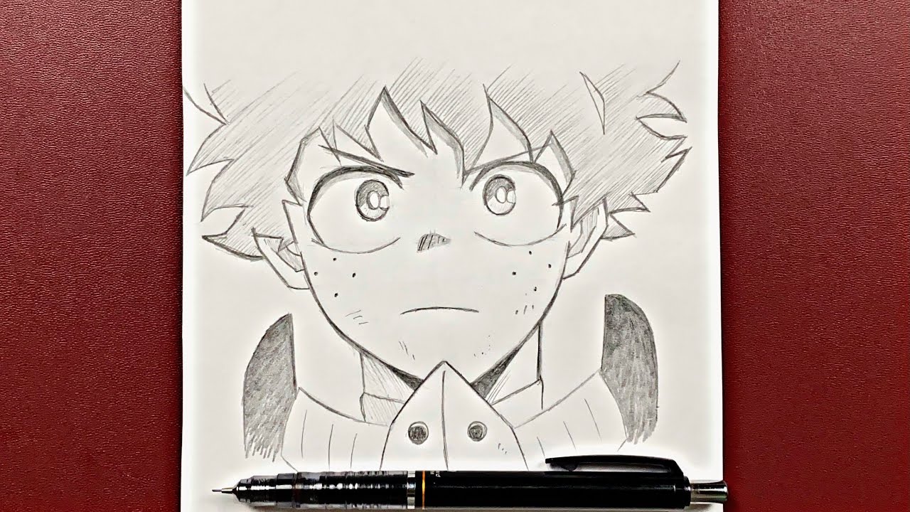 Anime Drawing | How To Draw Izuku Midoriya Easy Steps - YouTube