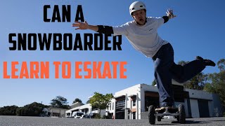 FROM SNOW TO STREET: SNOWBOARDER TRIES AN ELECTRIC SKATEBOARD FOR THE FIRST TIME!