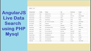 AngularJS Live Data Search using PHP Mysql