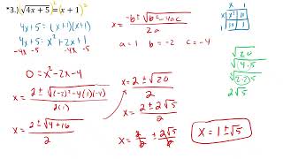 Practice Set - Radical Equations 1