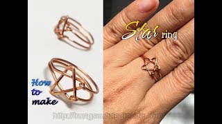 Easy Star ring from copper wire - \