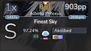 Akolibed | Ceui - Finest Sky [Albireo Princess] +HDDT 97.24% {#3 903pp 1xSB} - osu!