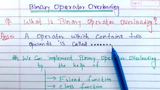 Binary operator overloading in C++ | C++ program add two numbers using binary operator overloading