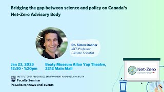 January 23, 2025: IRES Faculty Seminar with Dr. Simon Donner