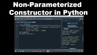 Non-Parameterized Constructor in Python | Python Programming in Hindi #67