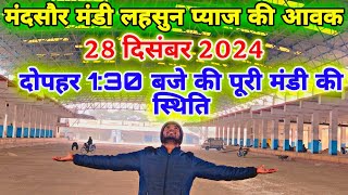 मंदसौर मंडी लहसुन प्याज की आवक 28 दिसंबर 2024 1:30 बजे की पूरी स्थिति #mandsaur_mandi_bhav