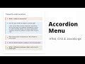 Create FAQ Accordion Menu using HTML, CSS & JavaScript