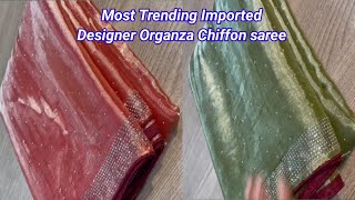 most trending imported organza chiffon stone work saree 💞 New Latest Jimmy Choo Sarees at Wholesale