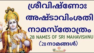 28 NAMES OF Sri MAHAVISHNU with lyrics |ശ്രീ വിഷ്ണോ: അഷ്ടാവിംശതി നാമ സ്തോത്രം #anitaram #ekadasi