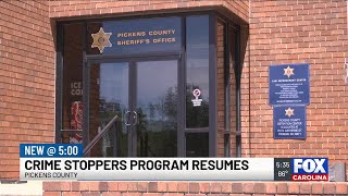 Crime Stoppers program resumes in Pickens County