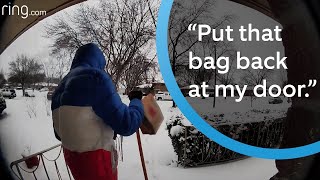 Man Pretends to Offer to Shovel Snow, Tries to Steal Food Delivery | RingTV