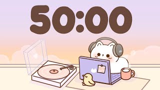 50 Minute Timer 🐱 Chill lofi timer for study