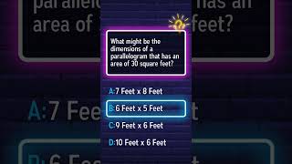 Find the dimensions of a parallelogram with an area of 30 sq ft.