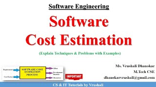 SE 36 : Software Cost Estimation with Examples #softwareengineeringtutorials