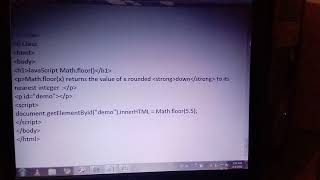 Class 56 Math.floor(x)Html #Math.floor( ) rounds number #down to its nearest integer #Javascript