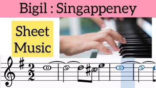 Bigil : Singappenney | piano cover | Bigil movie | A R Rahman | Vijay |