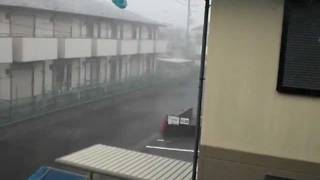 View of a Typhoon Outside my Japanese Apartment