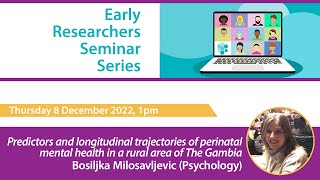 Cambridge Reproduction Early Researchers Seminar Series: Bosiljka Milosavljevic (Psychology)