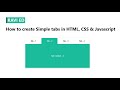 How to create simple tabs using HTML, CSS and JavaScript