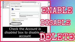 How to enable/disable and delete Windows 10 Built-in Admin Account