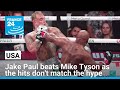 Jake Paul beats 58-year-old Mike Tyson as expecting crowd booed, wanting more action • FRANCE 24