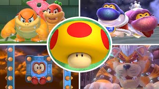 Super Mario 3D World - All Bosses With Mega Mushrooms