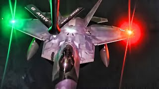 F-22 Raptors Night Refuel Over Middle East (2022)