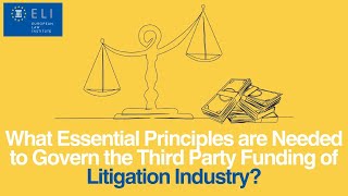 What Essential Principles are Needed to Govern the Third Party Funding of Litigation Industry?