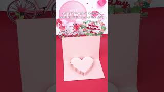 3D Heart Pop-up Card #shorts #craft #handmade #papercraft #popupcard #valentinesday #love
