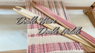 ［卓上機］2枚ヘドルを使って二重織り Double Weave   Double Heddle Weaving