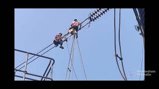 220 KV Power Grid Transmission Line #conductor repairing #practical experience 🙂