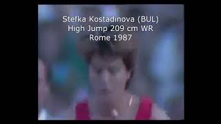 World Record Women's High Jump 209 cm Stefka Kostadinova (BUL) Rome 1987 Is this record unbeatable?