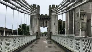 A Walk Across Conwy Suspension Bridge - Built By Thomas Telford - #conwy  #conwycastle #wales