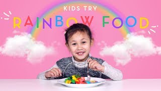 Kids Try Rainbow Food! | Kids Try | HiHo Kids