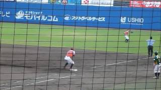 2016年8月20日　愛媛VS香川　ライトゴロによるアウトシーン