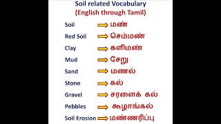 Soil related Vocabulary English through Tamil #learnenglish #englishtotamil #tamiltoenglish