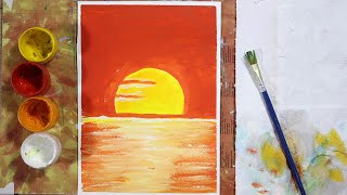 Sunset | Easy Acrylic Painting for beginners step by step