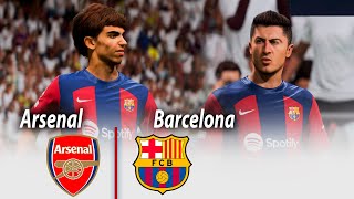 Barcelona vs Arsenal | Lesus Lewandowski Saka - UEFA Champions League 23/24  | PES 21 [Full HD]