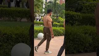 Shirtless walking in public place see reaction | #viral #gym #shorts #reels
