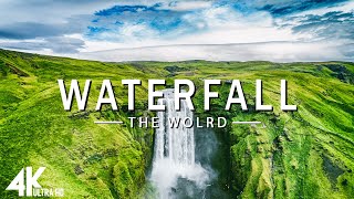 FLYING OVER WATERFALL (4K UHD) - Relaxing Music Along With Beautiful Nature Videos - 4K Video HD