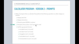 C Programming Skills Using Replit: Calculator Program Intro