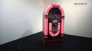 Ricatech RR3100 Full-size 7-colour LED Retro Jukebox with Bluetooth, turntable, CD, USB, SD,  radio