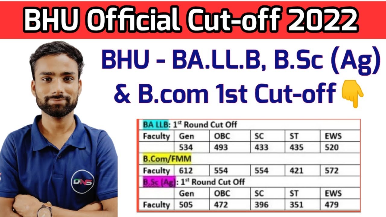 CUET-BHU BALLB, B.Sc (Ag) & B.com 1st Round Cut-off 2022 || BHU B.com ...