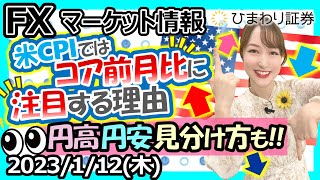FXマーケット情報：米CPIではコアの前月比に注目する理由は!?円高・円安の見分け方も！★経済指標やニュースを毎日配信（2023年1月12日の相場解説）